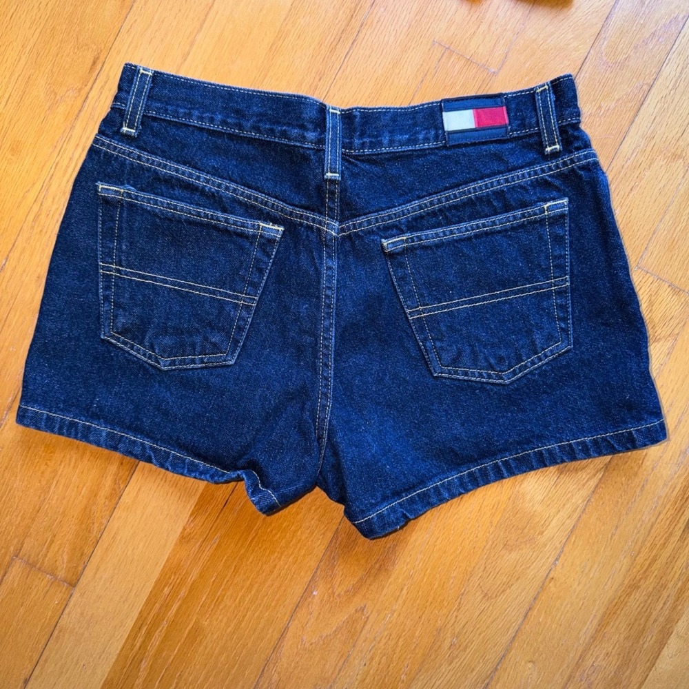 Vintage Tommy Jeans Denim Shorts Y2K Blue Size 9 Logo 2000s 90s Mini VTG